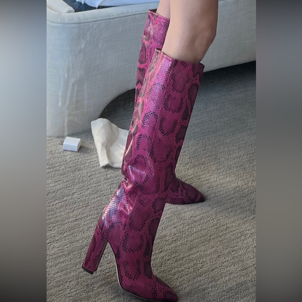Paris Texas pink python boots
